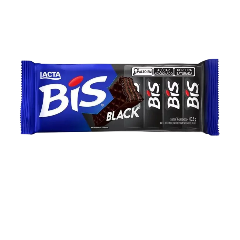 Chocolate Lacta Bis Black com 16un 100,8g