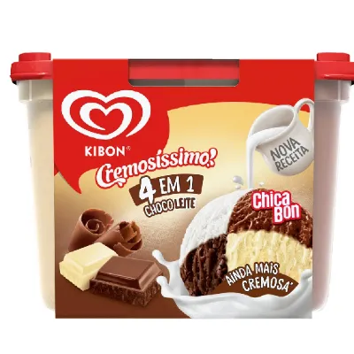 Sorvete Kibon Chocolate Ao Leite 4 em 1 2l