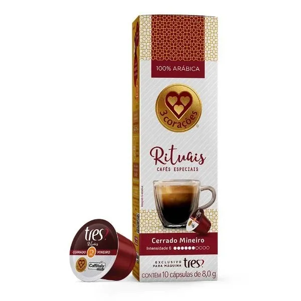 Capsula Tres Coracoes Espresso Rituais Cerrado Mineiro 80g