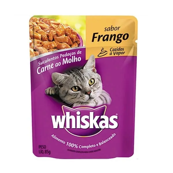 Racao Whiskas Adulto Frango Sache 85g