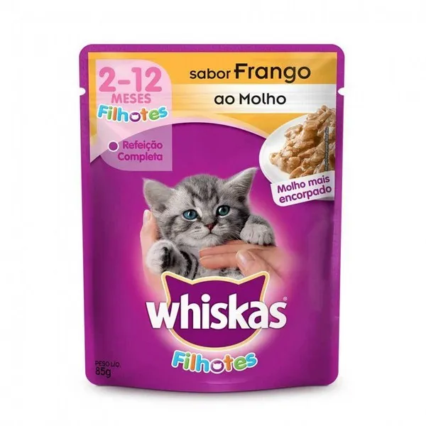 Racao Whiskas Filhote Frango Sache 85g