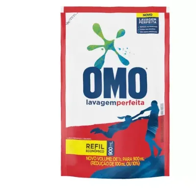 Lava Roupas Liquido Omo Lavagem Perfeita Refil 900ml
