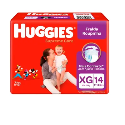 Fralda Descartavel Huggies Turma da Monica Roupinha Super Care Jumbo Xg 14un