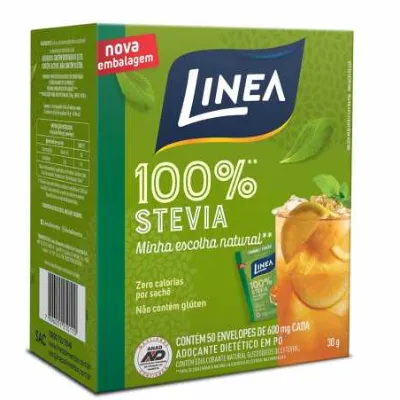 Adocante Linea Stevia em Po Sache com 50 Envelopes 30g