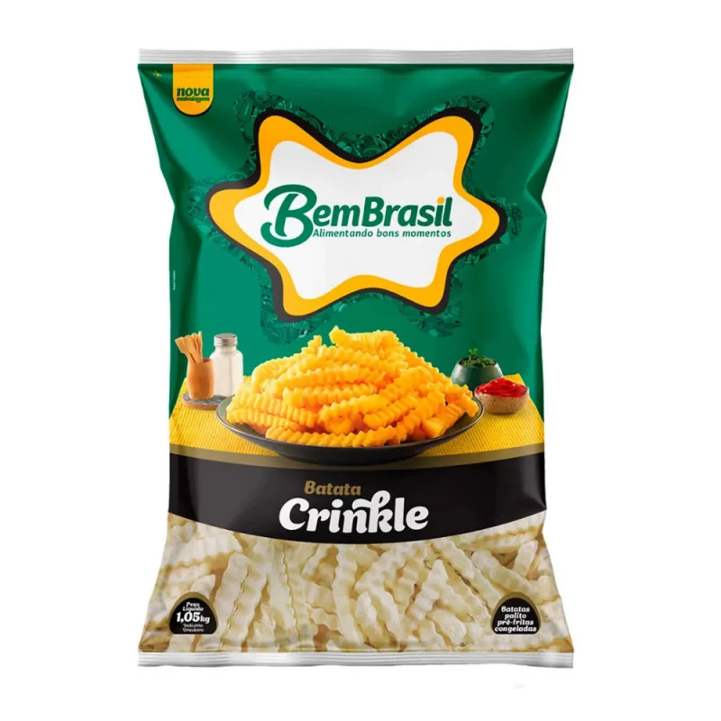 Batata Palito Bem Brasil Pre Frita Crinkle Congelada 1,05kg