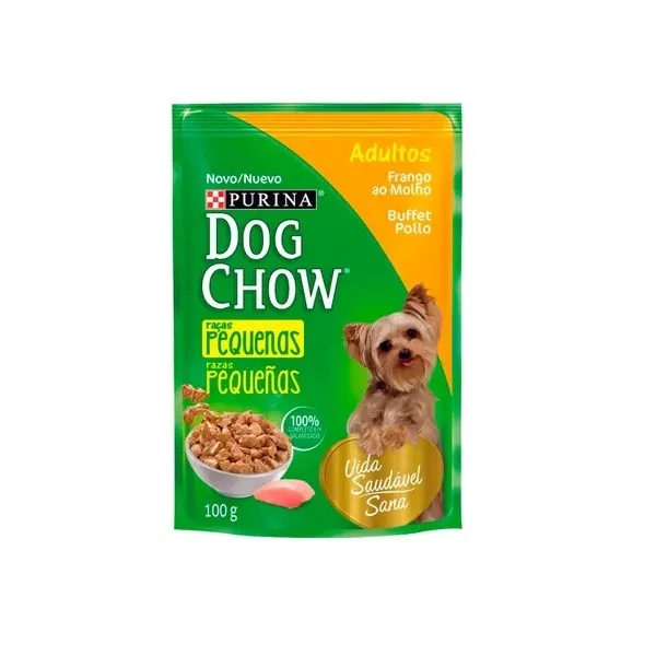 Racao Dog Chow Adulto Racas Pequenas Frango Ao Molho 100g