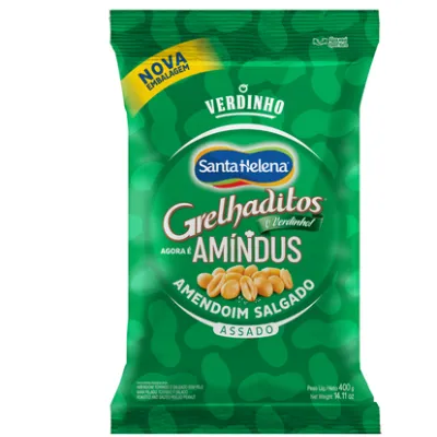 Amendoim Santa Helena Grelhaditos Torrado e Salgado Sem Pele 400g