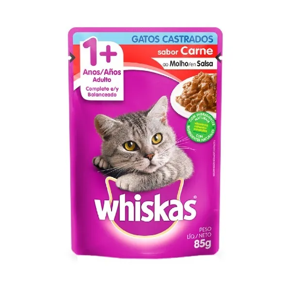 Racao Whiskas Mars Castrado Carne Sache 85g
