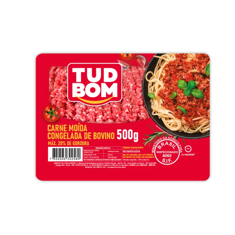 Carne Bovina Moida Tudobom Congelada 500g