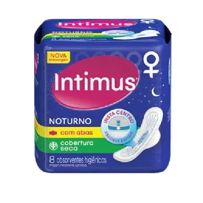 Absorvente Intimus Gel Noturno Seca com Abas 08un