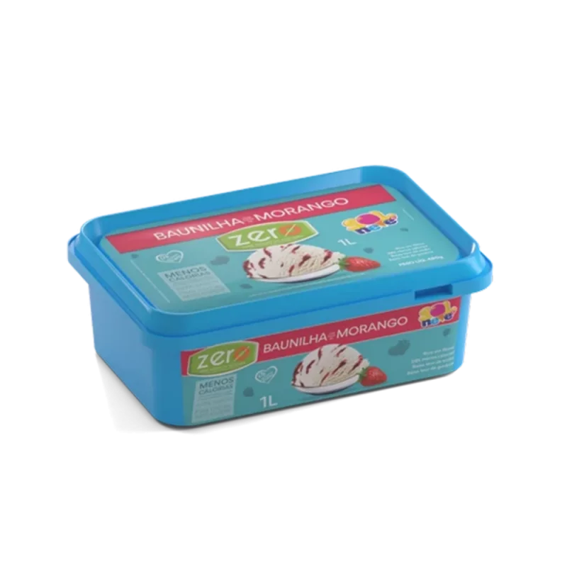 Sorvete Sol &amp; Neve Zero Baunilha com Morango 1l