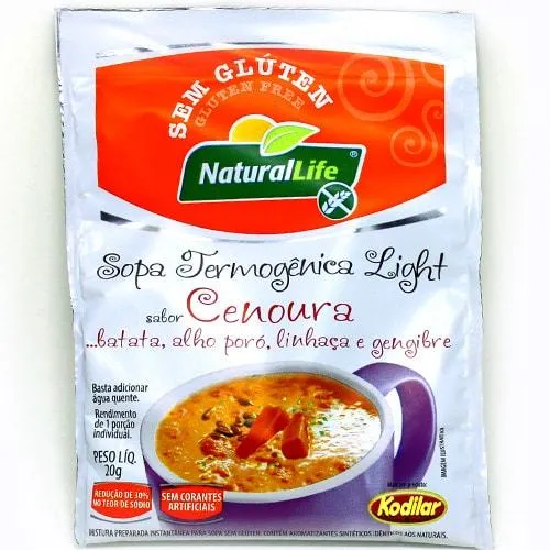 Sopa Termogenica Kodilar Naturallife Cenoura Sem Gluten Light 20g