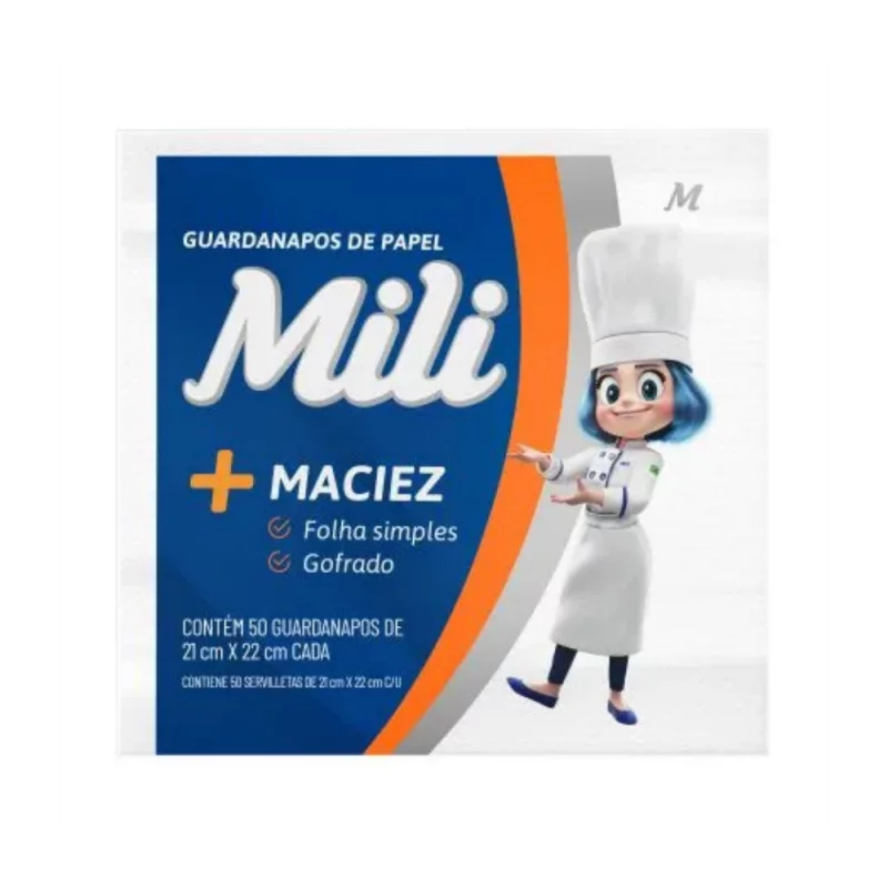 Guardanapo Mili 21x22cm Pacote com 50un