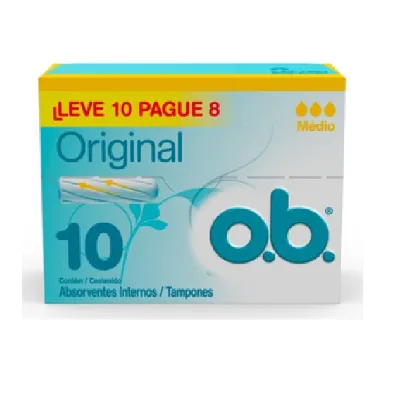 Absorvente Interno Ob Medio/regular Leve 10 Pague 08un