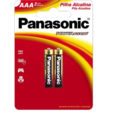 Pilha Panasonic Power Alkaline Palito Aaa com 02 Un Ref.lr03-2b