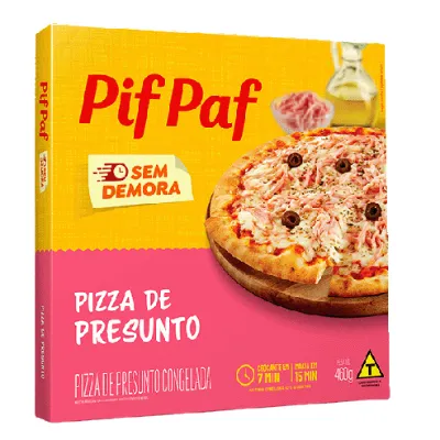 Pizza Pif Paf Presunto com Mussarela 460g