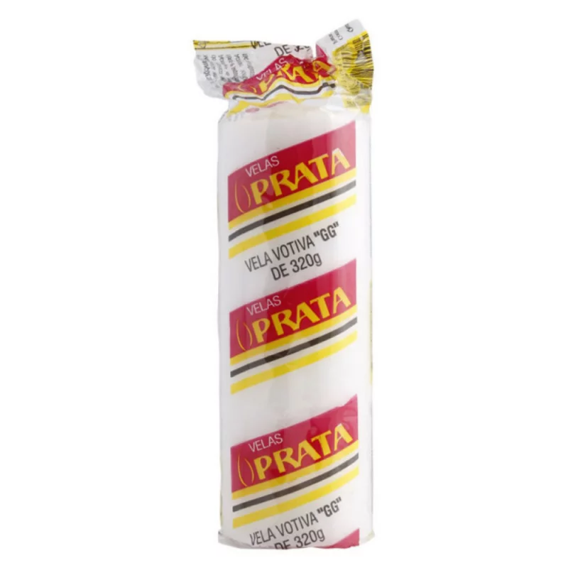 Vela Prata Votiva Gg Branca 324g