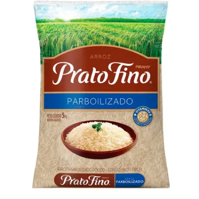 Arroz Prato Fino Parboilizado Tipo 1 5kg