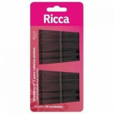 Grampo para Cabelo Preto Ricca 50un