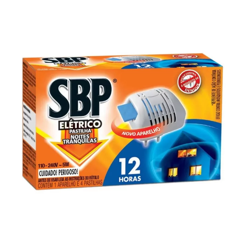 Inseticida Sbp Aparelho Eletrico 12h com 04 Cargas