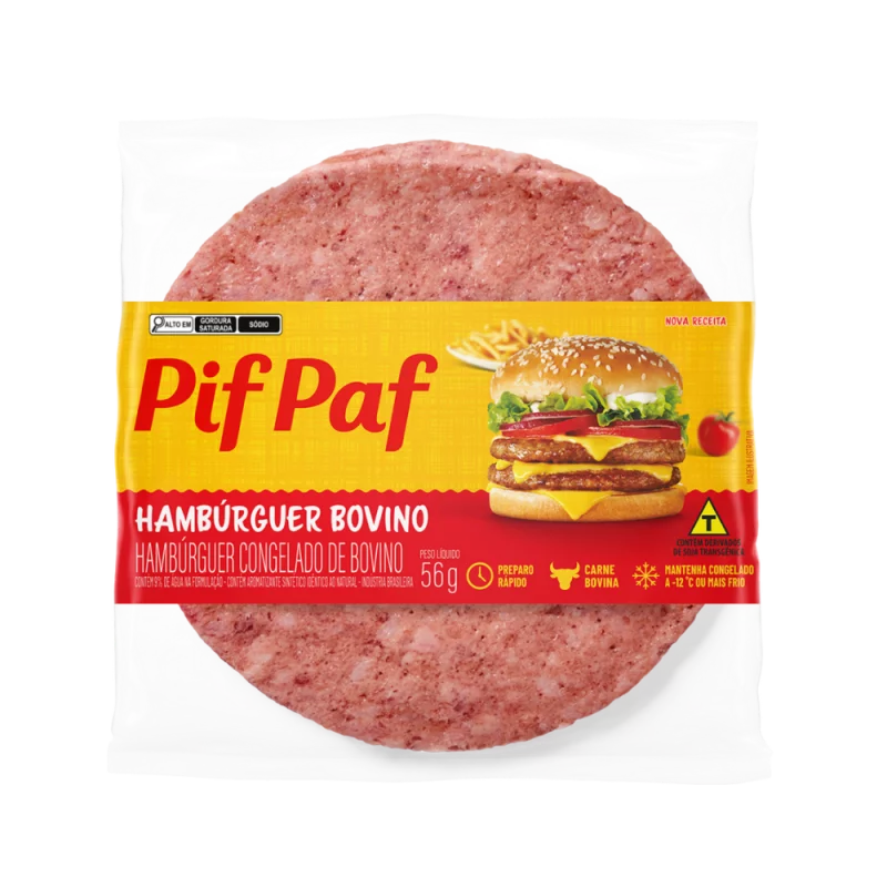 Hamburguer Pif Paf Bovino 56g