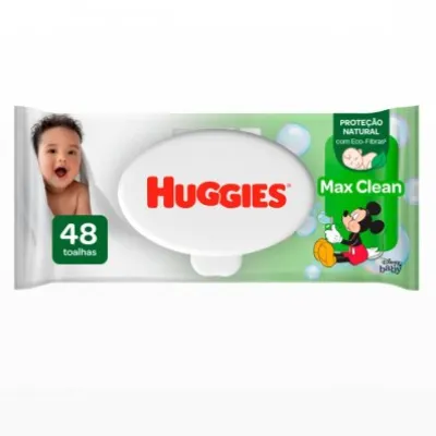 Lencos Umedecidos Huggies Max Clean com 48un