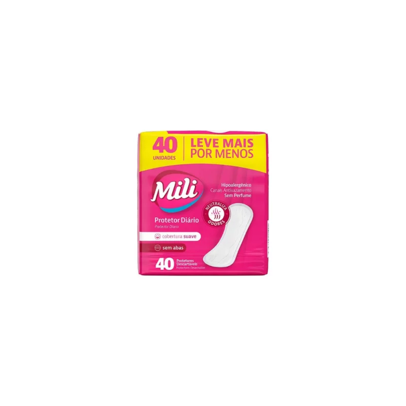 Absorvente Mili Protetor Diario Premium Sem Abas 40un