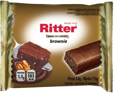 Barra de Cereais Ritter Brownie Light com 3un 75g