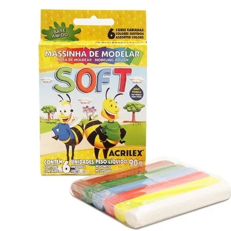 Massa Modelar Soft com 6un 