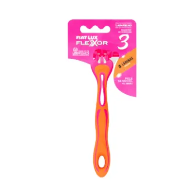 Aparelho de Barbear Fiat Lux Flexor 3 Laminas Rosa Un